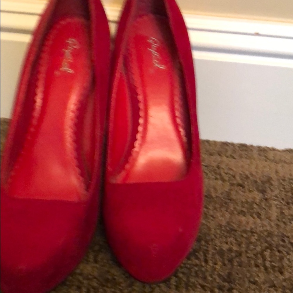 Qupid Red Shoes